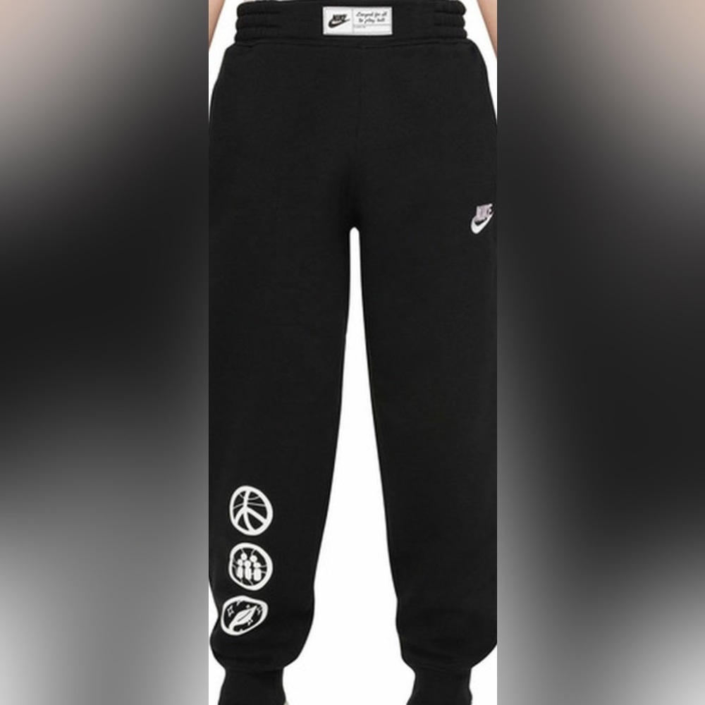 Nike black culture of basketball sweatpants big kids size large